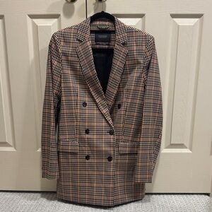 Scotch & Soda Checkered Blazer in Black, Brown, and Tan